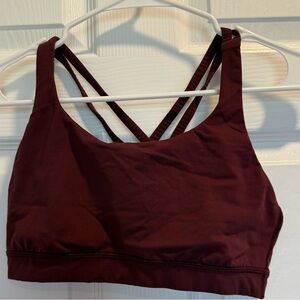 Lululemon Energy Bra *Medium Support, B–D Cups
Garnet